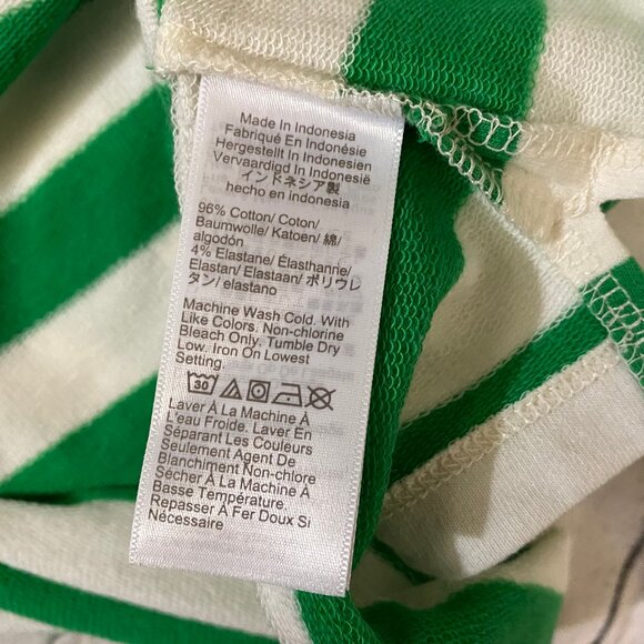 J. Crew Striped wide button-collar pullover sweatshirt in lightweight terry L - Picture 8 of 8